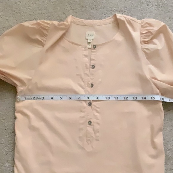 Rebecca Taylor La Vie Poplin Sleeve Jersey Tee in Ballet Pink XS - Picture 6 of 7